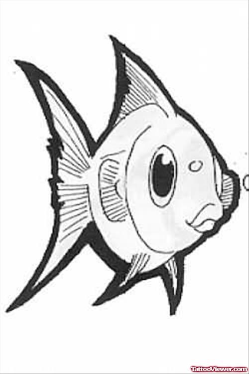 Grey Design Fish Tattoo