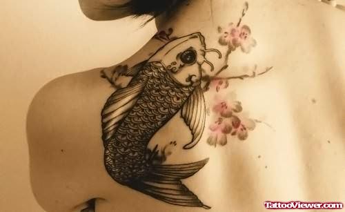 Black Fish Tattoo On Back