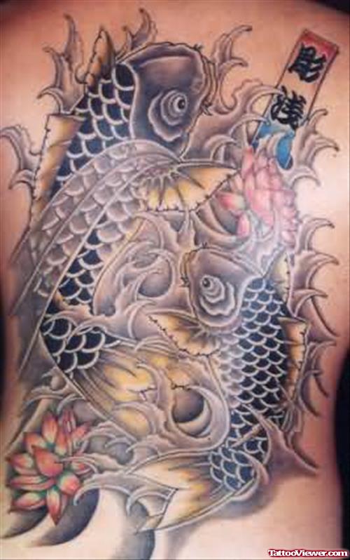 Back Body Fish Tattoo Design