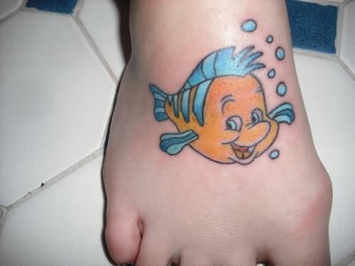 Cute Cartoon Fish Tattoo
