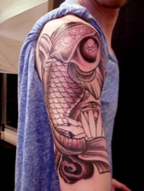 Shoulder Japanese Koi Fish Tattoo Designs