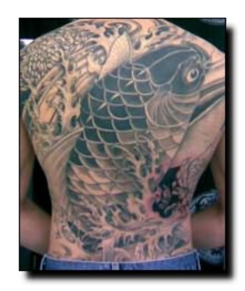 Large Fish Tattoo On Full Back