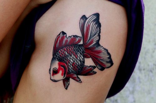 Awful Left Side Rib Fish Tattoo