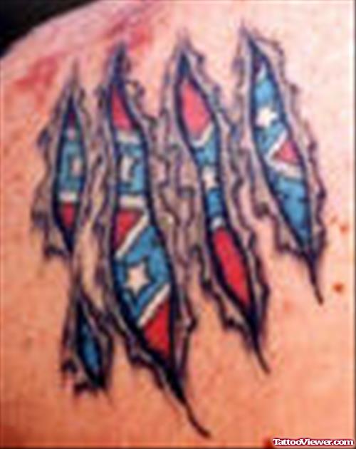 Rebel Flag Scratch Tattoo