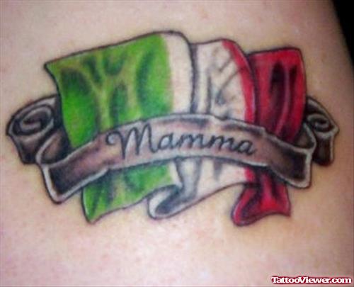 Italian Mamma Flag Tattoos