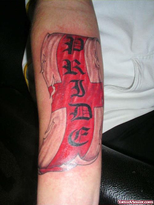 England Flag Tattoo On Arm