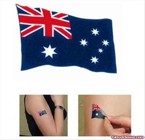 Austral;ia Flag Tattoo Design And Tattoo On Bicep