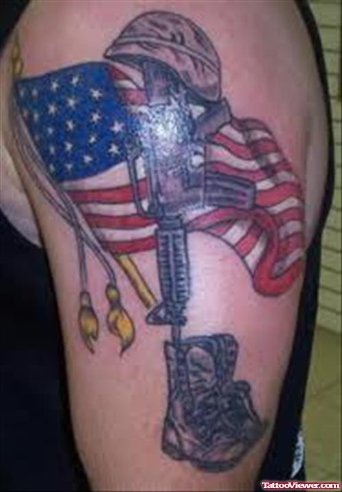 American Army Flag Tattoo
