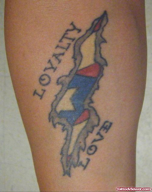 Loyality Love Flag Tattoo
