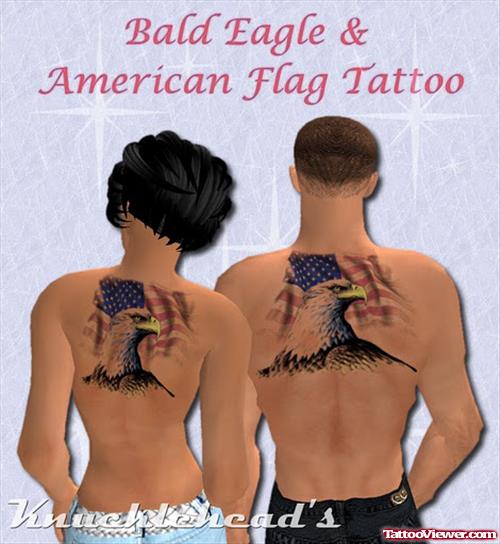 Bald Eagle & American Flag Tattoo