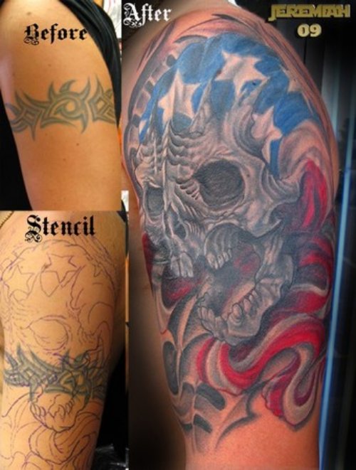 Skull Flag Corey Tattoo