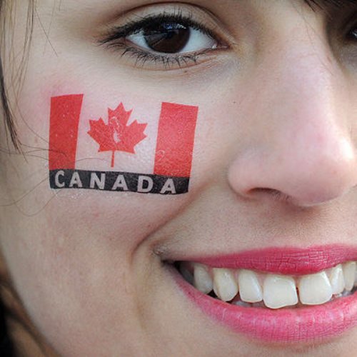 Canada Flag On Cheek
