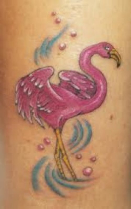 Beautiful Pink Flamingo Tattoo