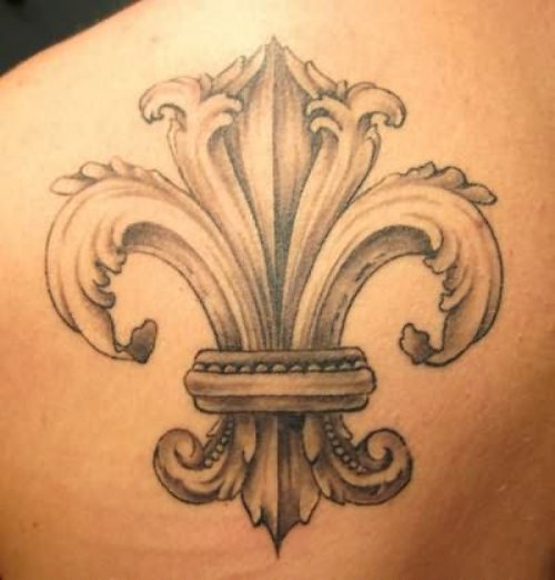 Incredible Fleur De Lis Tattoo On Back