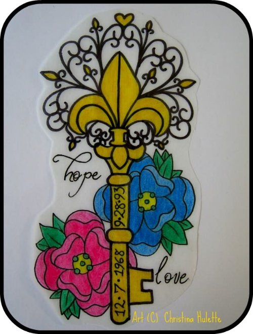 Fleur De Lis Key Tattoo