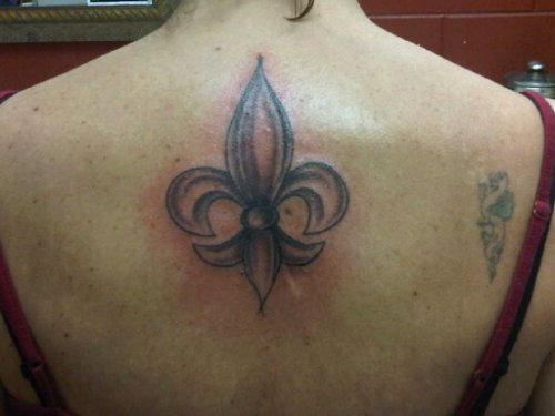 Fleur De Lis Amazing Tattoo On BAck