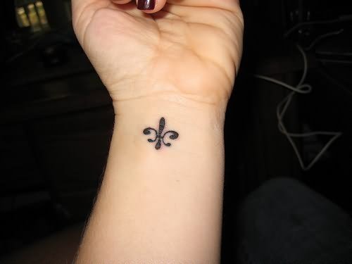 Fleur De Lis Small Tattoo On Wrist