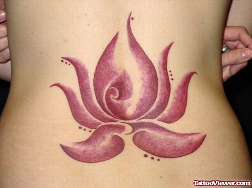 Very Nice Flower Lower Back Tattoo