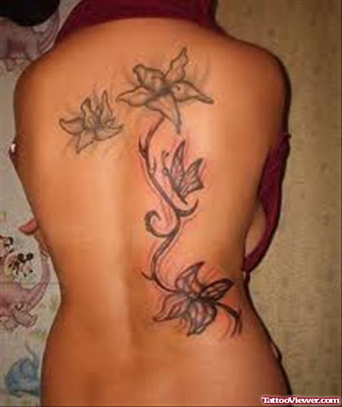 Floral Back Side Tattoo Design