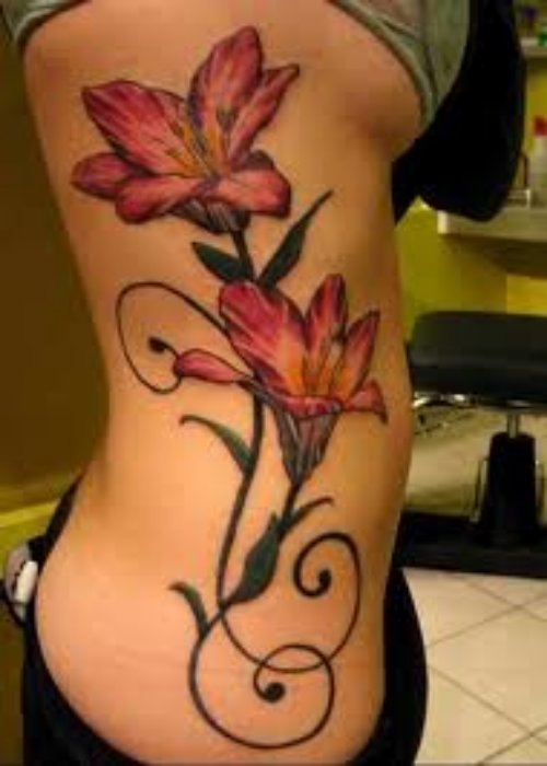Floral Rib side Tattoo