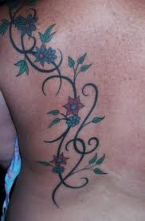 Floral Back Side Tattoo
