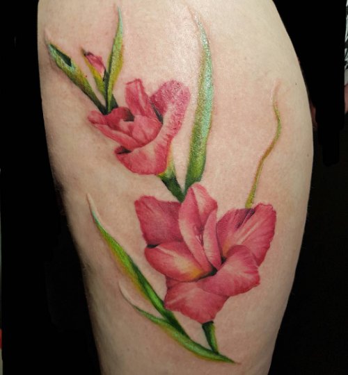 Realistic Lily Floral Tattoo Design Idea