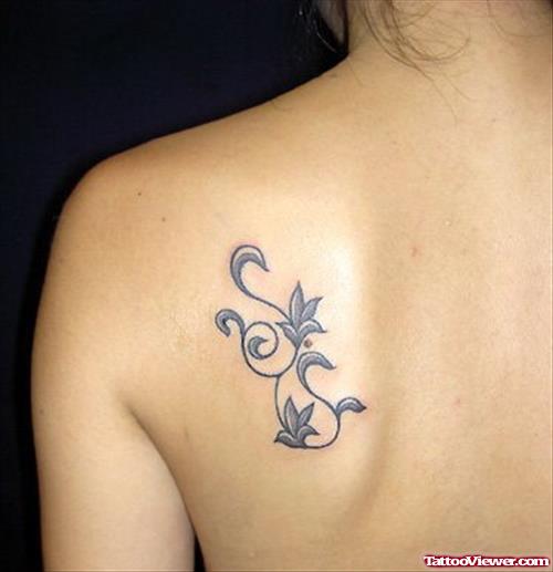 Flower Tattoos On Left Back Shoulder