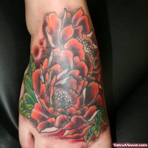Flower Tattoos On Right Foot
