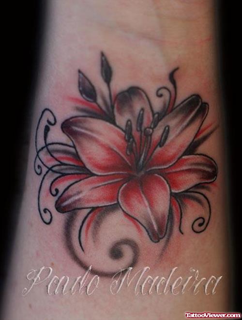 Tribal And Flower Tattoo On Wrist