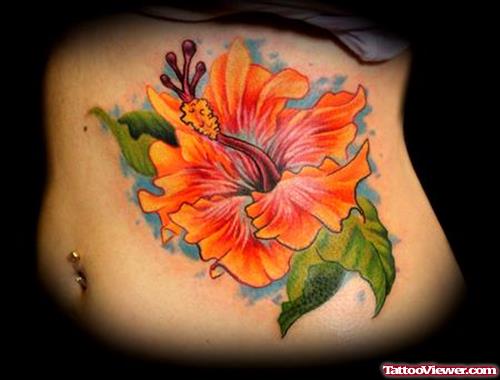 Hibiscus Flower Tattoo On Side