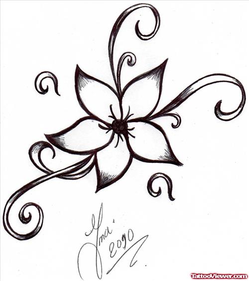 New Vine Flower Tattoo Design