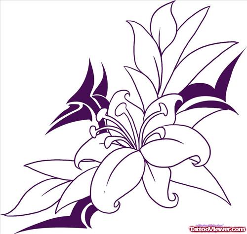 Classic Outline Flower Tattoo Design