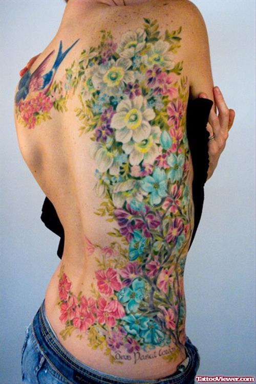 Duskin Flowers Tattoos On Rib