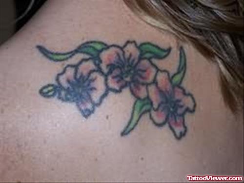 Flower Tattoo Under Neck