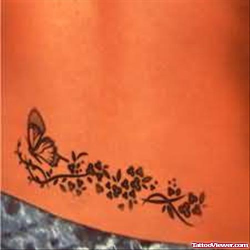 Butterfly Flower Tattoo