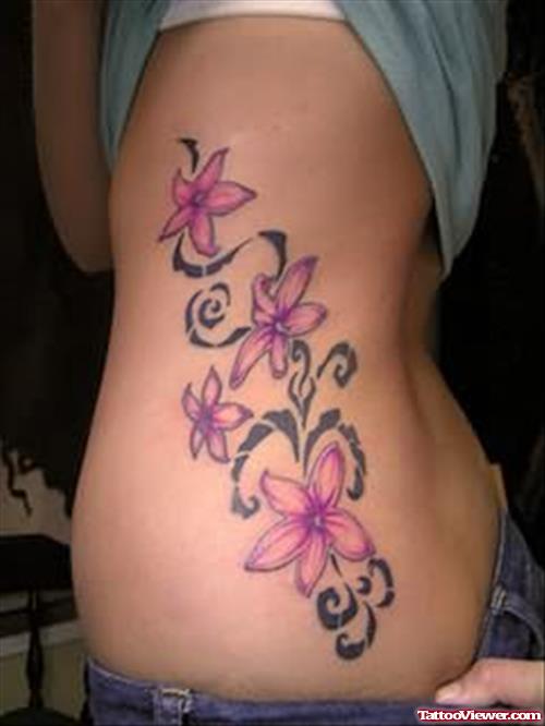 Flower Side Piece Tattoo