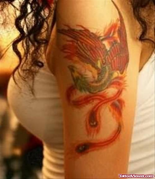 Dragon Flower Tattoo Design