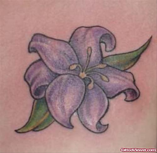 Purple Lily Flower Tattoo
