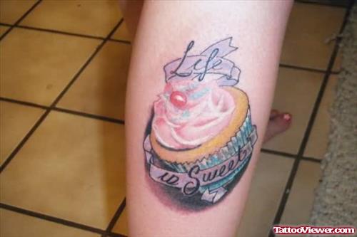 Cup Cake Flower Tattoo