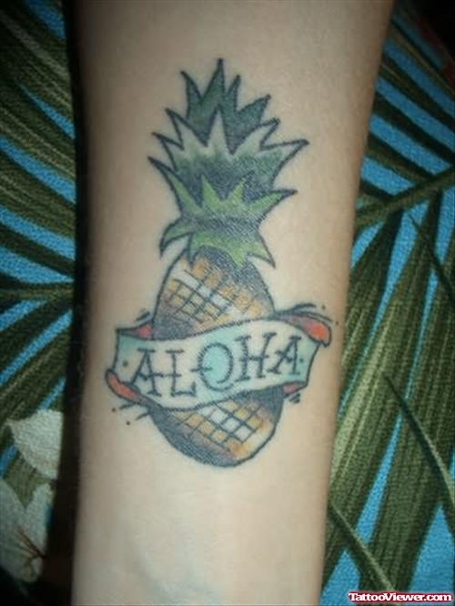 Aloha Flower Tattoo On Arm