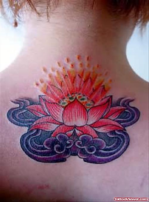 Lotus Tattoos On Upper Back
