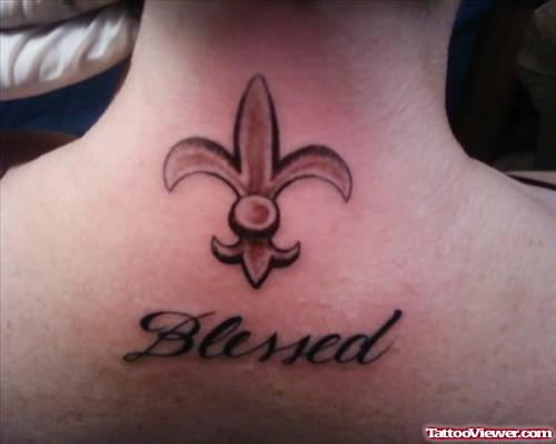 Fleur De Lis Blessed Word Tattoo