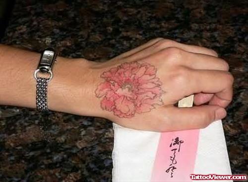 Fair Anemone Flower Tattoo On Hand