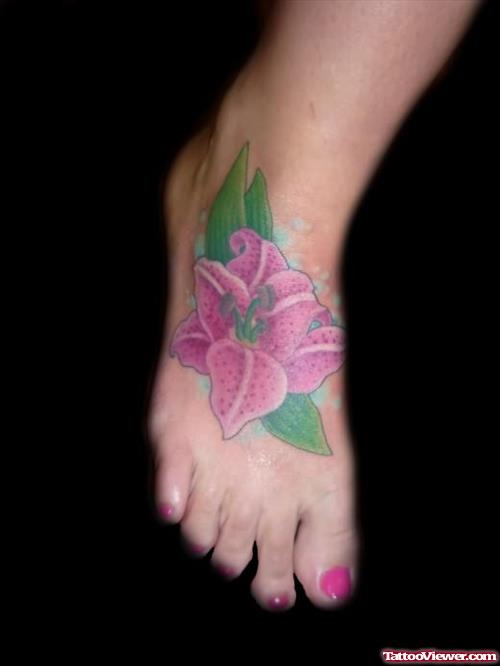 Girls Foot Flower Tattoo Latest Design