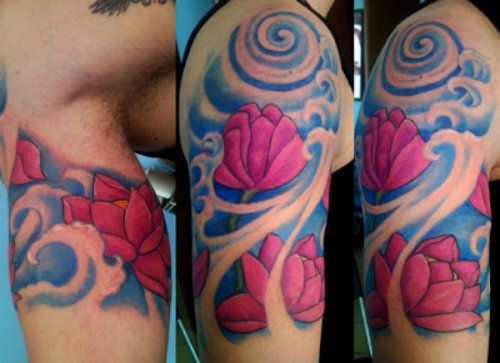 Flower Tattoos On Half Sleeve