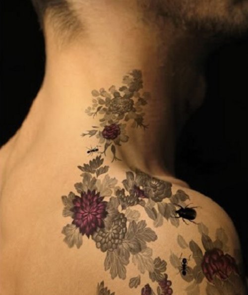 Right Shoulder Flower Tattoo