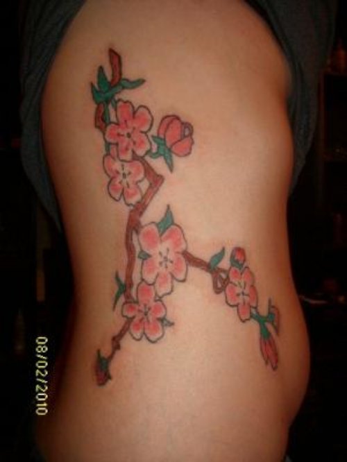 Amazing Rib Side Flower Tattoos