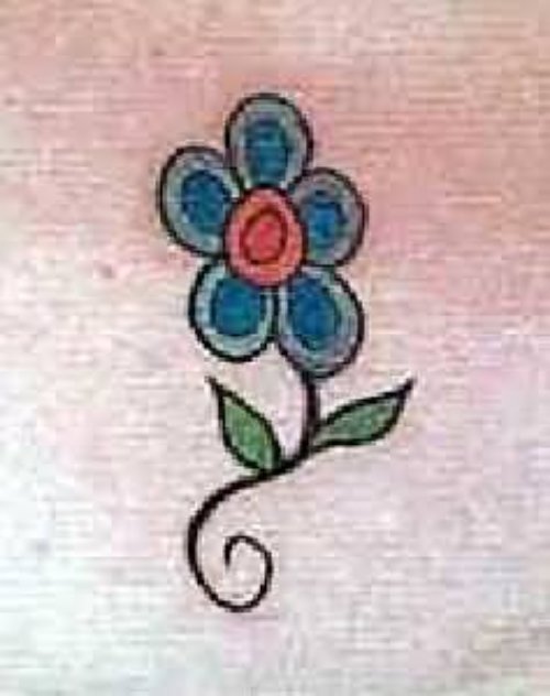 Nice Blue Flower Tattoo