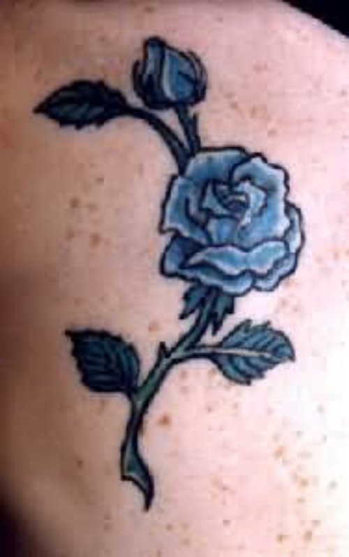 Sky Blue Flower Tattoo