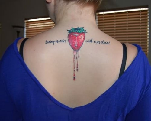 Best Strawbery Tattoo On Back